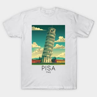 A Vintage Travel Illustration of Pisa - Italy T-Shirt